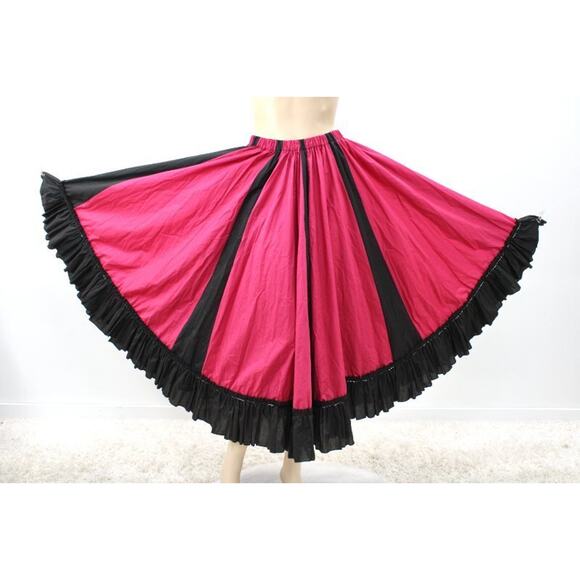 Maxi Circle Skirt S M Square Dance Saloon Girl Peasant Full Sweep Theater Costum - Picture 8 of 8